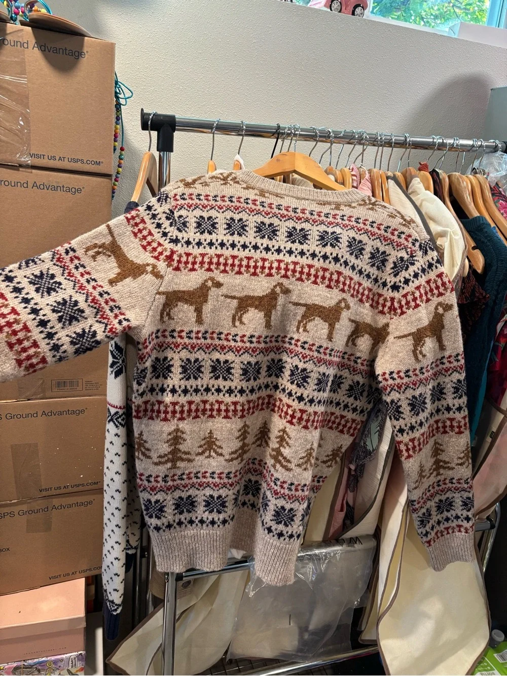 J crew medium dog print sweater